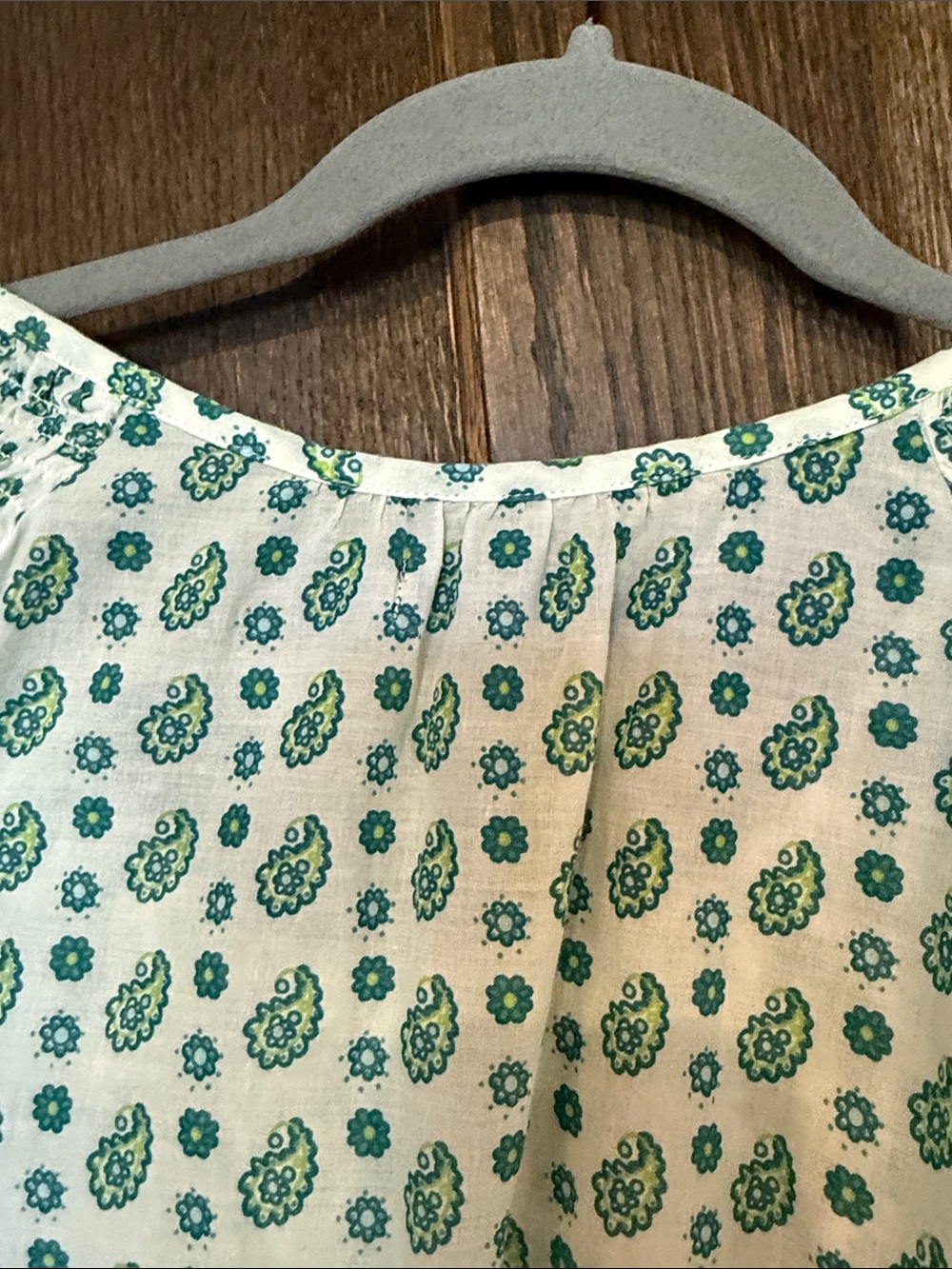 Prana Women’s Green Paisley Bandanna Printed Peasant Top Small - Picture 8 of 10